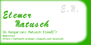 elemer matusch business card